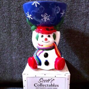 Vintage Scott's Collectables 2002 Sno'Daddy Candy Dish NWT